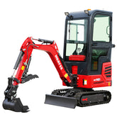 Mini Excavator with Enclosed Cab, 13.5 hp B&S Engine | HUAYEE HY14D